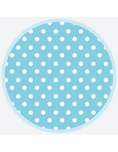 Set mit 8 Papptellern 18 cm blau mit Punkten