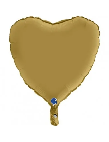 Baloane 45 cm inima gold satin
